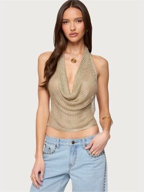 Edikted Gold Halter Top (Brand New)